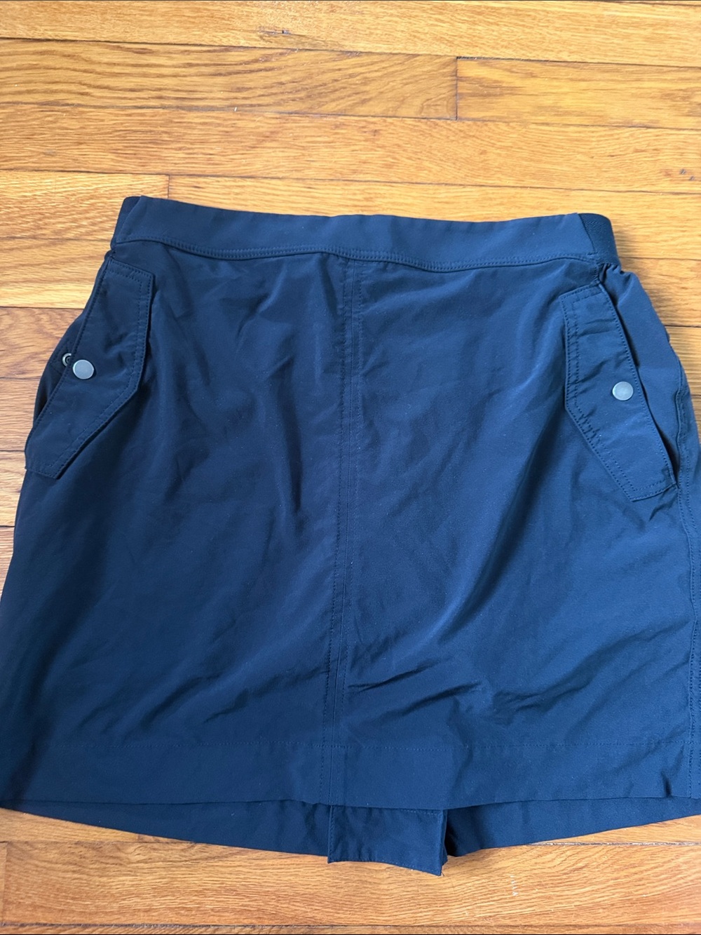 Black Skort with Snap-Button Pockets